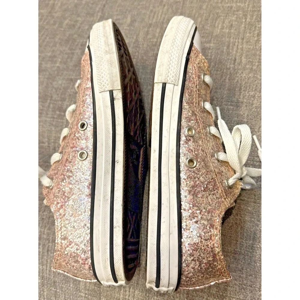 Converse All Star Girls Shoes Size 3 Glitter Pink